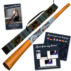 houten didgeridoo handbeschilderd inclusief onlinecursus didgeridoo & circulaire ademhaling
