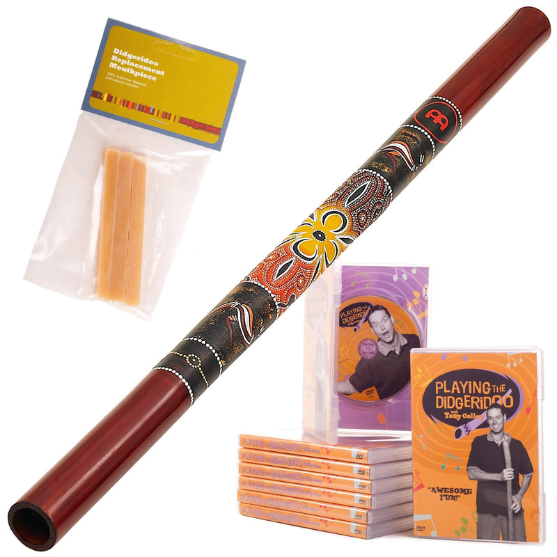 meinl starterspakket( rood) – didgeridoo inclusief instructie-dvd en bijenwas