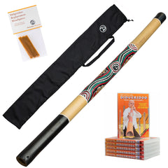 starterspakket didgeridoo – bamboe didgeridoo inclusief draagtas, dvd en bijenwas