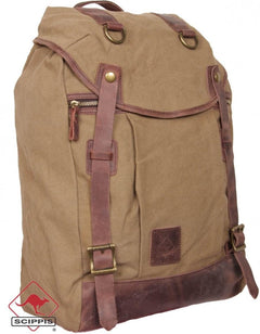 scippis backpack coogee – canvas rugzak met leren accenten